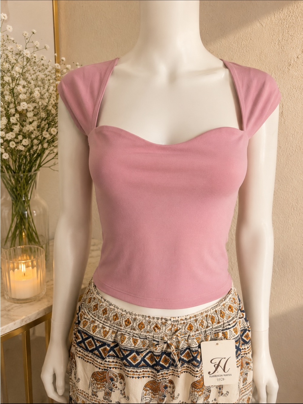 Abercrombie & Fitch Pink Sweetheart Cap-Sleeve Camisole